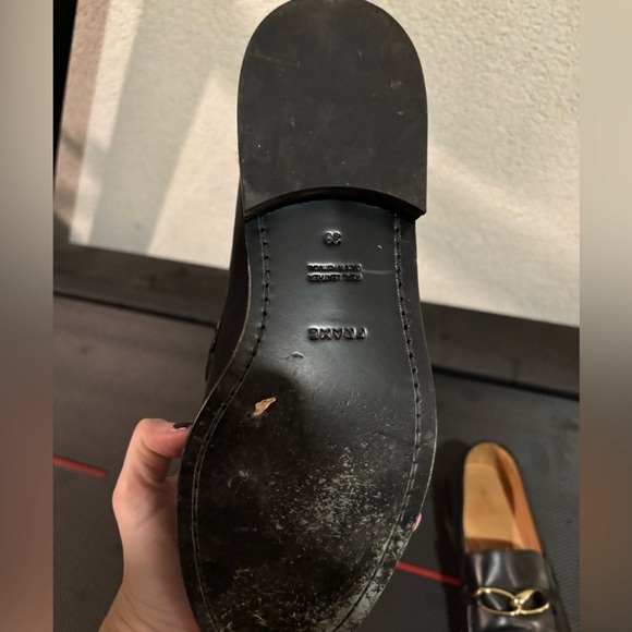 Frame Black Leather Loafers with Gold Horsebit Detail - Picture 5 of 5